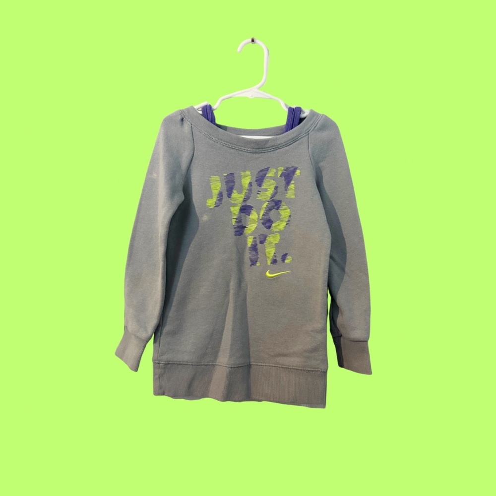 Nike Kids Gray and Purple Sweatshirt